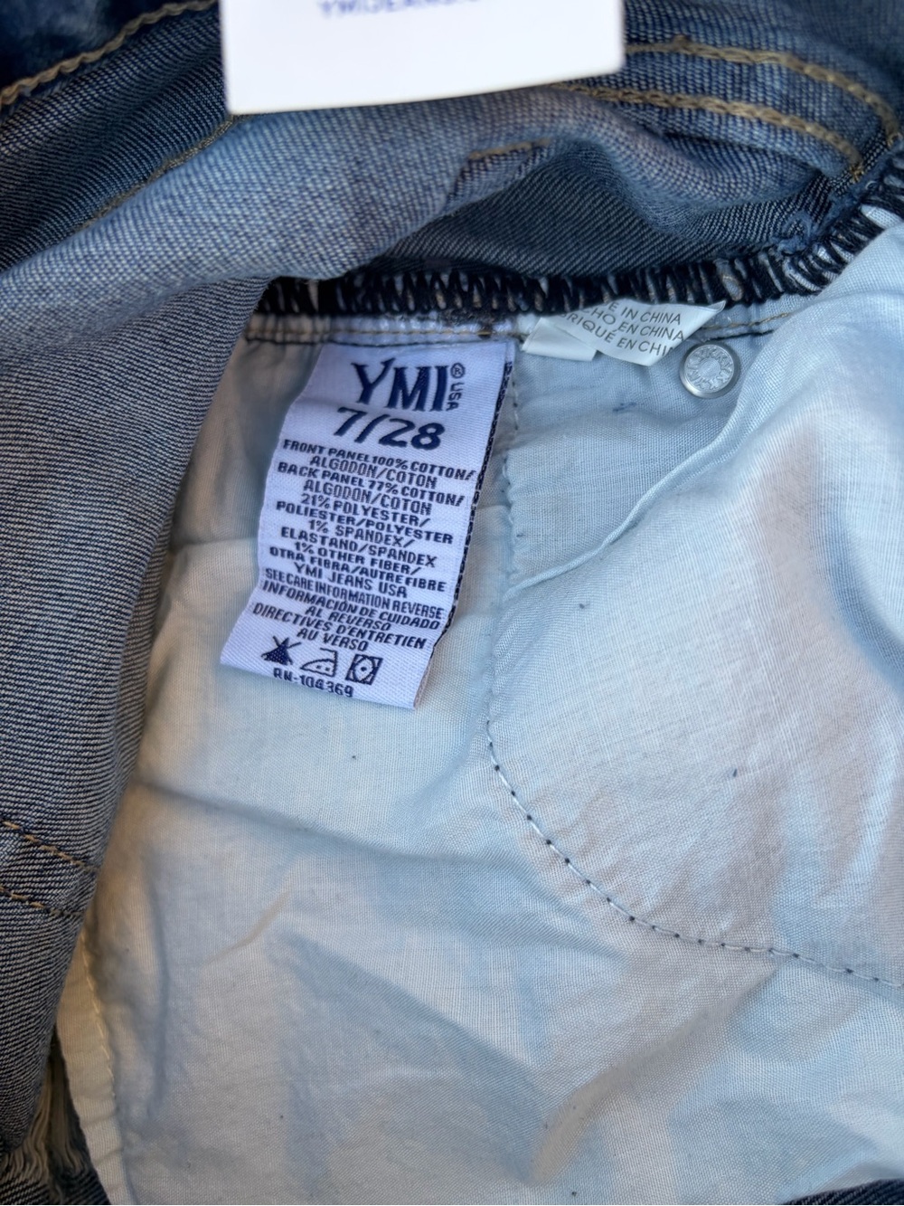 YMI Women's Dream Jean Distressed Blue Denim Shorts Size 7/28 - Picture 15 of 15